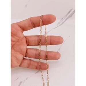 Real 10k Gold necklace Figaro ❤️ 20” long multi-tone gold